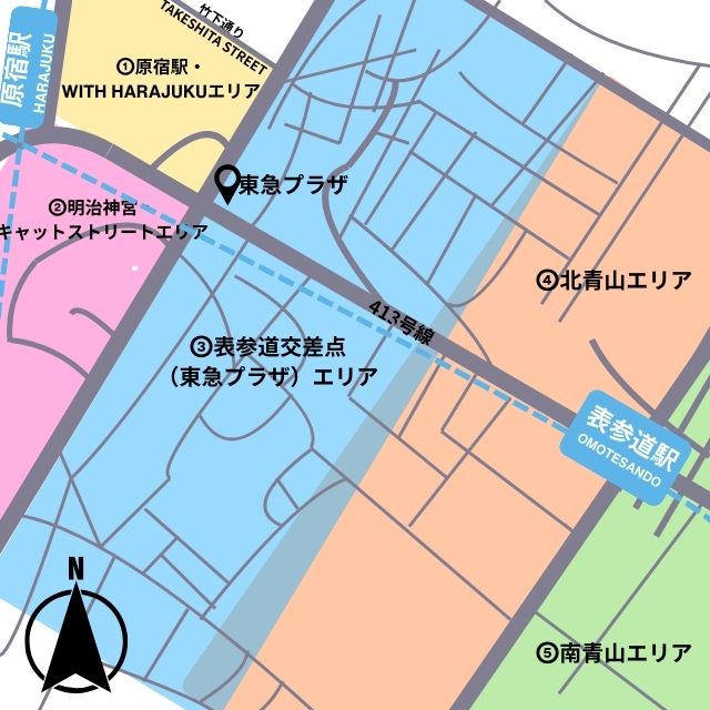 原宿・表参道駅エリア_筆者作成